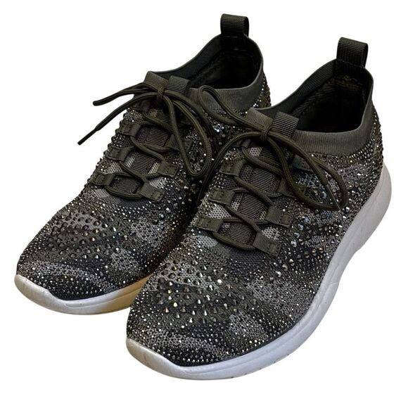 Aqua College Kali Sneakers Women’s Size 8M – Camo Comfort Shoes silver studs - Picture 2 of 14